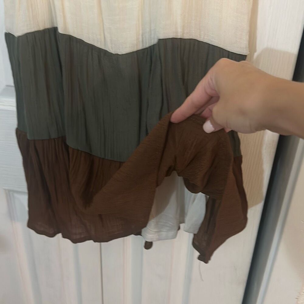 Mine Womens Color-Block Flutter Sleeve Tiered Tun… - image 3